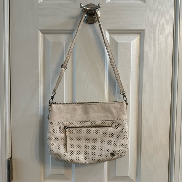 The Sak Handbags - The Sak Oleta Convertible Crossbody Purse Cream Perforated Leather Small